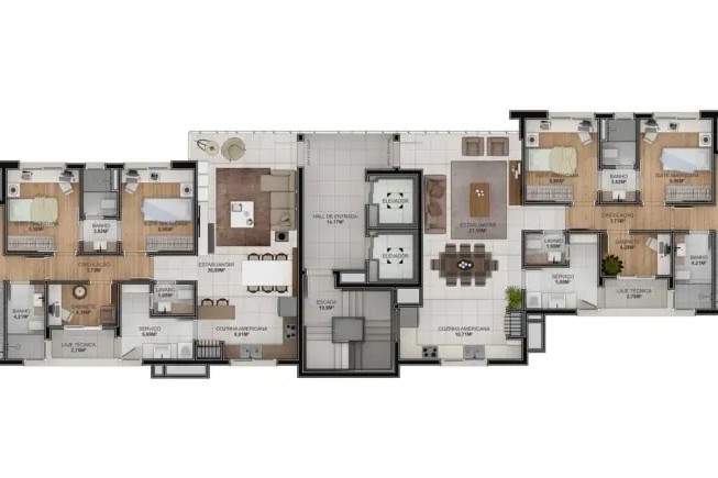 Apartamento à Venda em Esteio com 3 Quartos e 3 banheiros, 134 m²